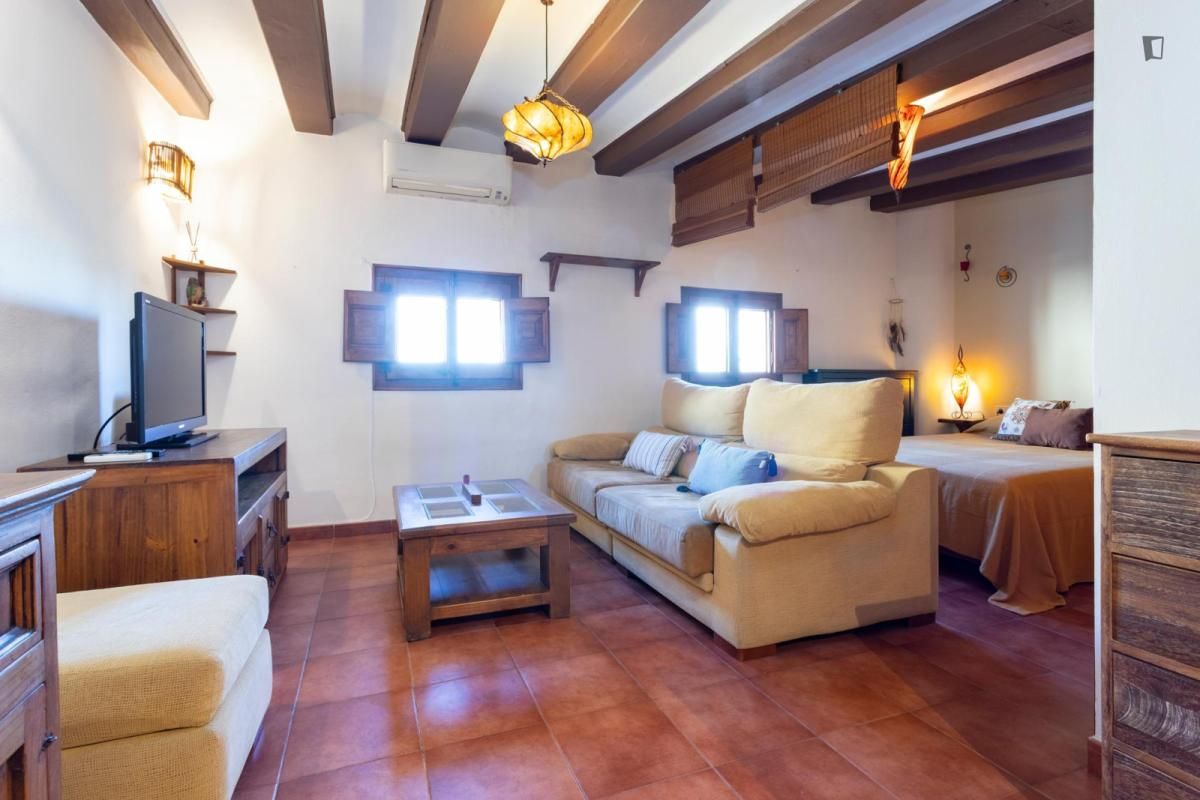 Living room of Study to rent in  Barcelona Capital  with Air Conditioner, Furnished and Oven