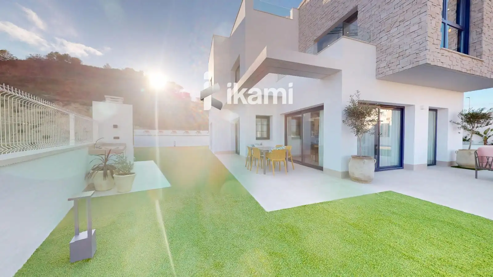 Garden of Houses for sale in Finestrat  with Air Conditioner, Heating and Swimming Pool
