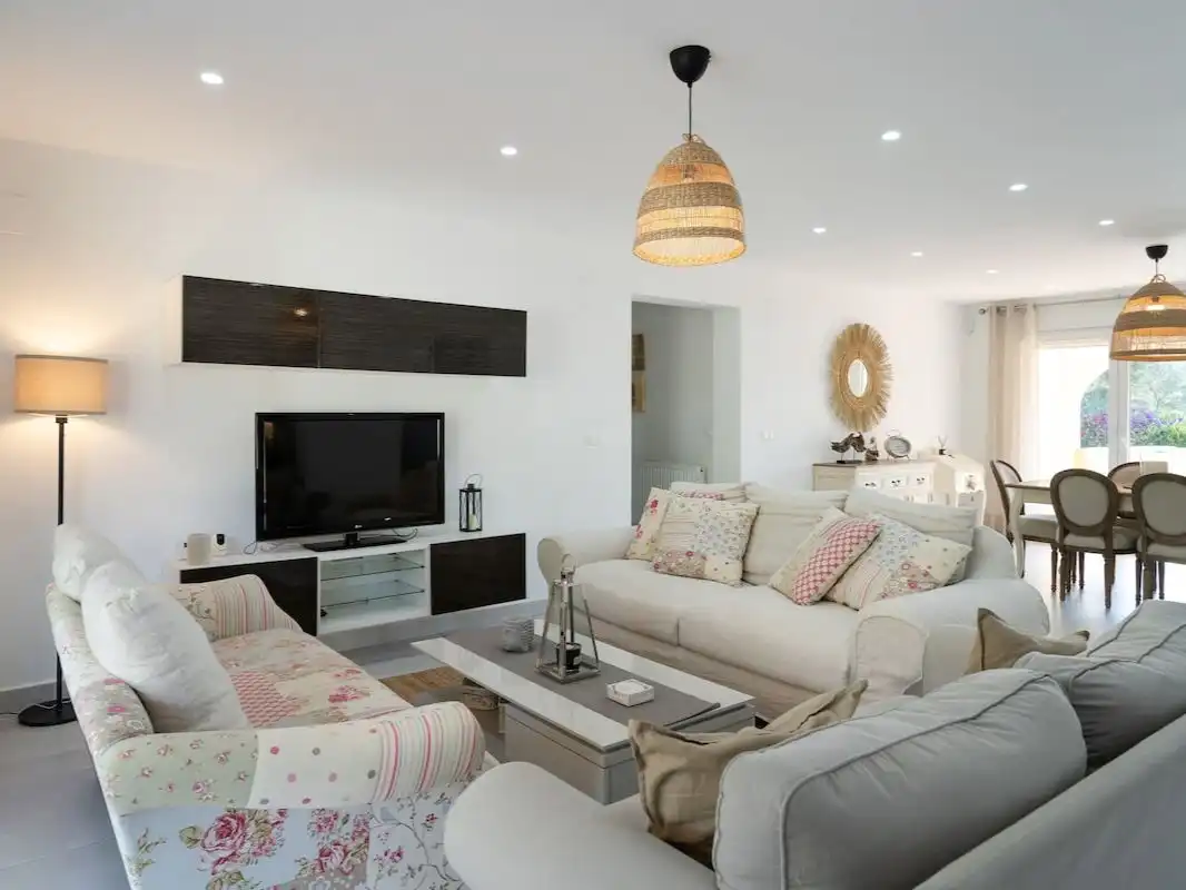 Living room of Houses for rent in Jávea / Xàbia  with Air Conditioner, Private garden and Terrace
