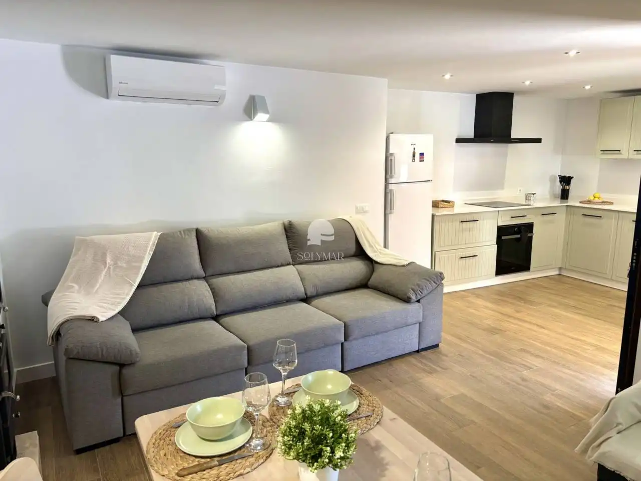 Wohnzimmer von Haus oder Chalet zur Miete in Canillas de Aceituno mit Klimaanlage, Privatgarten und Terrasse