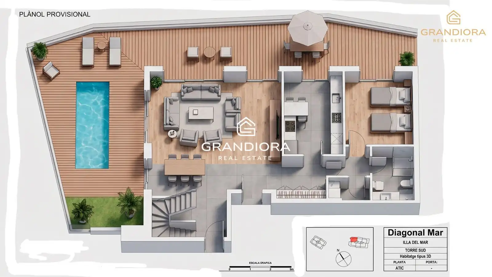 Attique avec piscine à louer à del Taulat, imagen 47