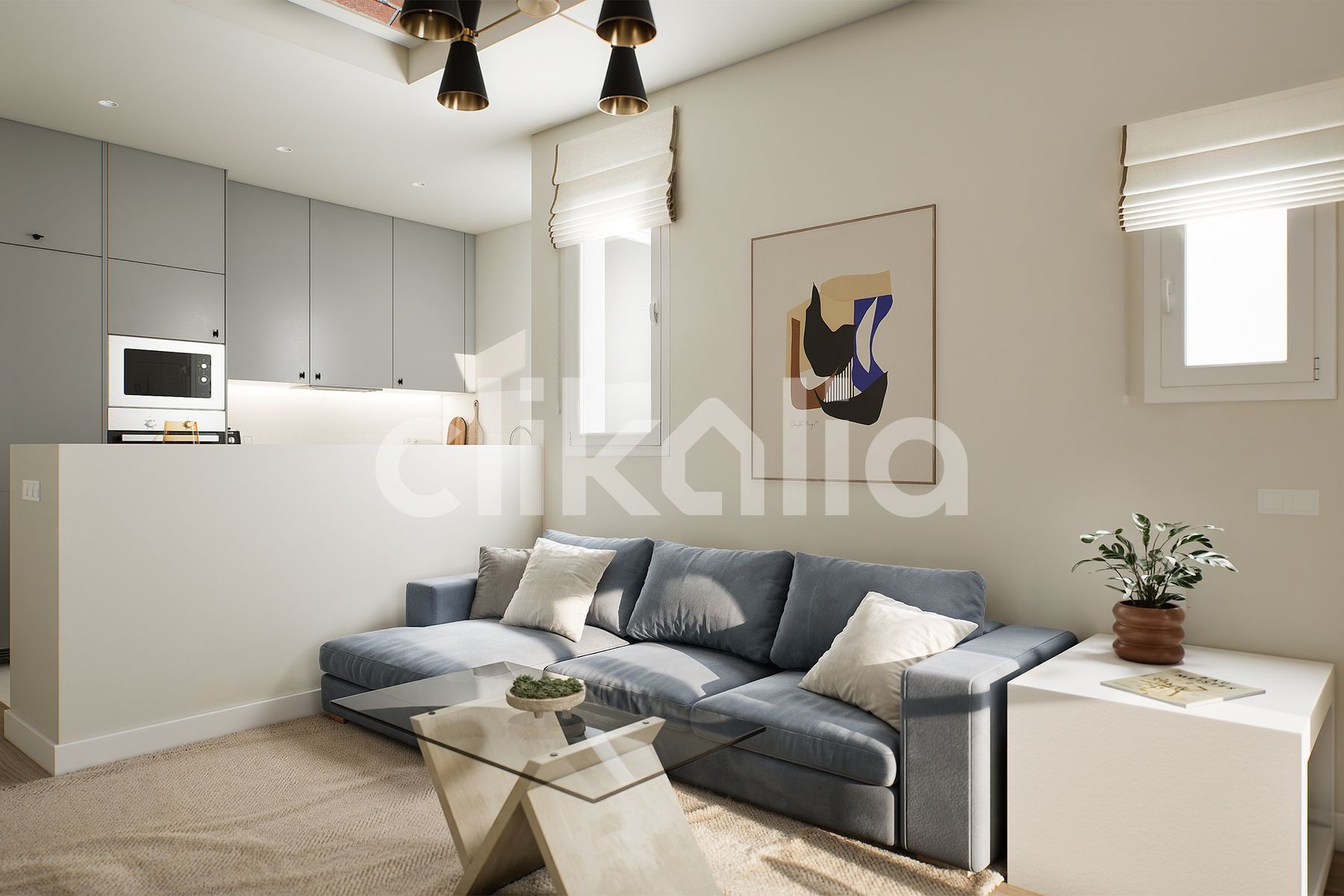 Living room of Flat for sale in  Barcelona Capital  with Air Conditioner, Heating and Terrace