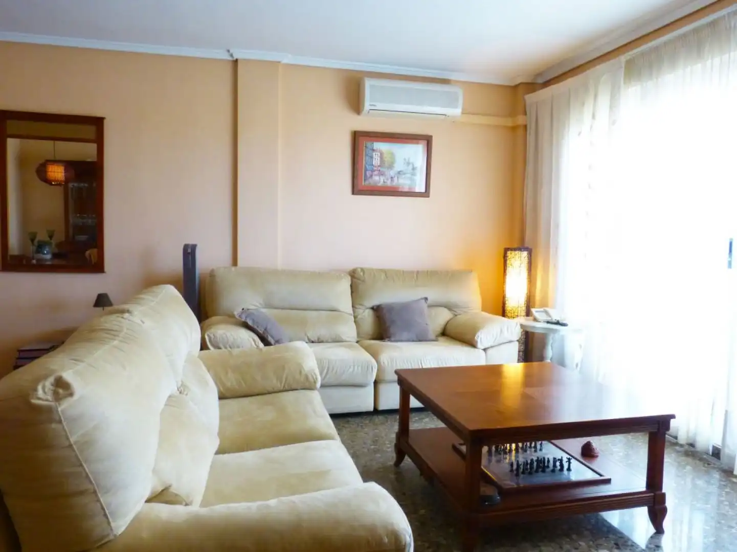Wohnzimmer von Dachboden zur Miete in Sagunto / Sagunt mit Klimaanlage, Parkett und Terrasse