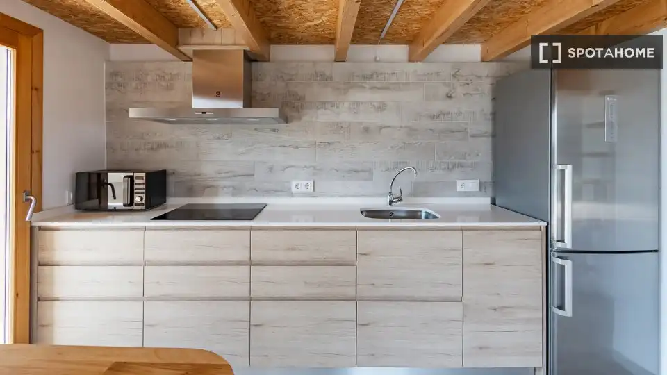 Cocina de Apartamento para compartir en Inca con Aire acondicionado, Terraza y Amueblado