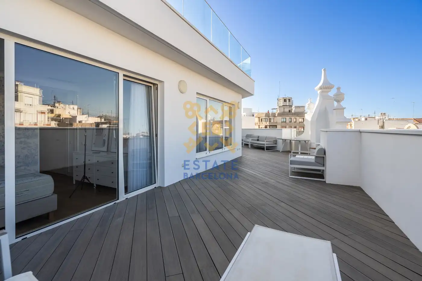 Terrasse von Dachboden zum Verkauf in Valencia mit Klimaanlage, Heizung und Möbliert