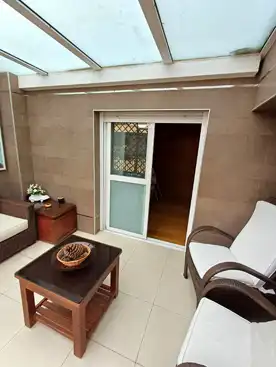 Terrasse von Wohnung zur Miete in Burjassot mit Parkett, Terrasse und Ofen