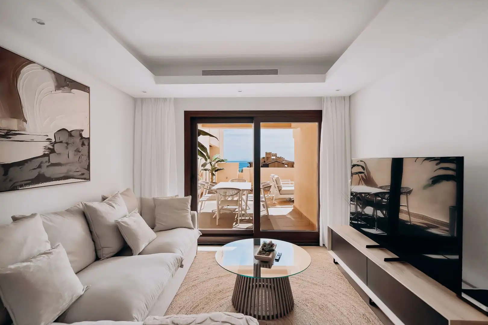 Sala d'estar de Àtic de lloguer en Estepona amb Terrassa