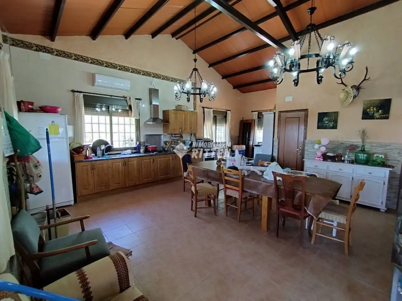 Menjador de Finca rústica en venda en Fuente Álamo de Murcia amb Aire condicionat, Jardí privat i Moblat
