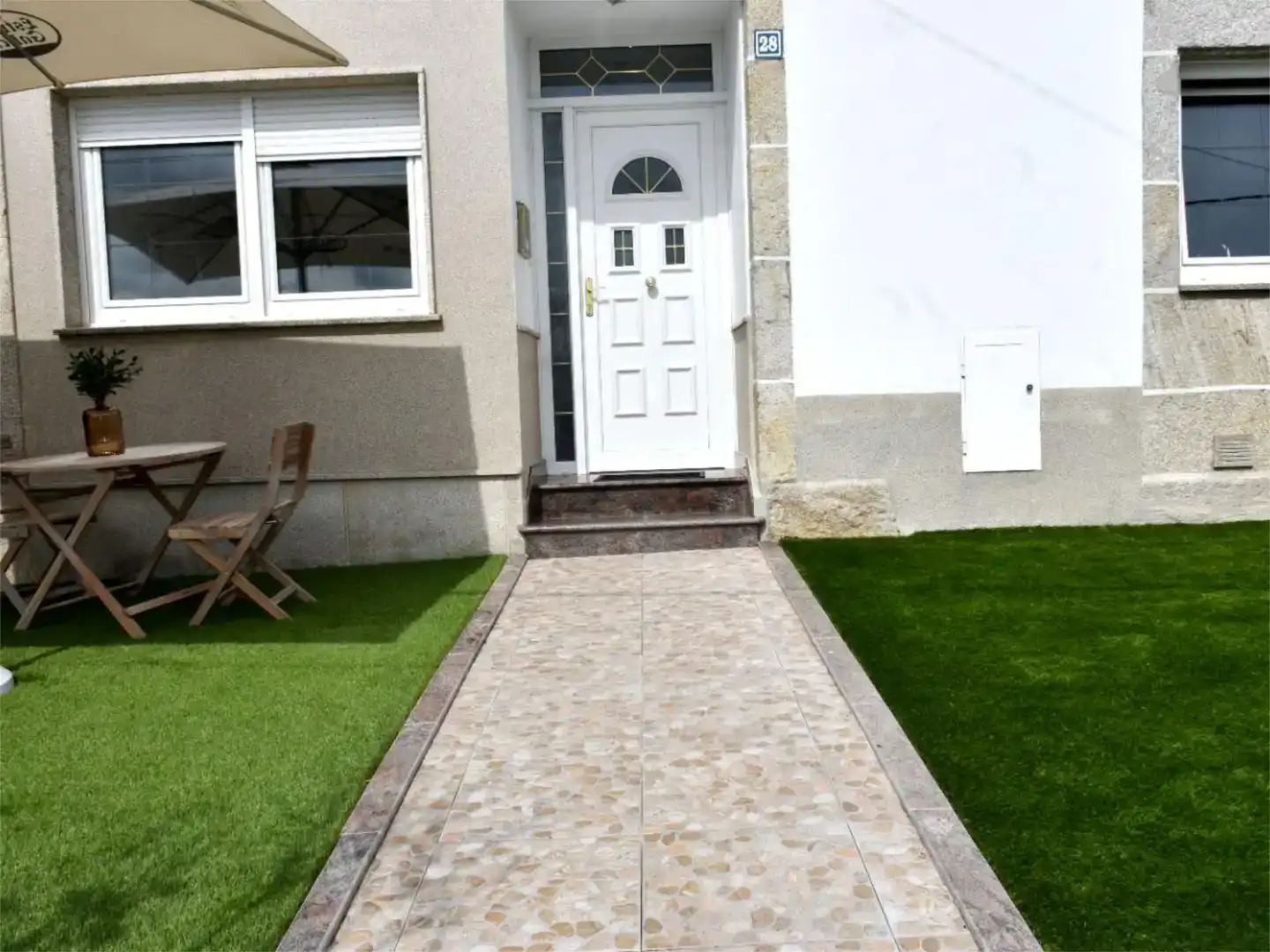 Garten von Wohnung zur Miete in Muxía mit Privatgarten, Parkett und Möbliert
