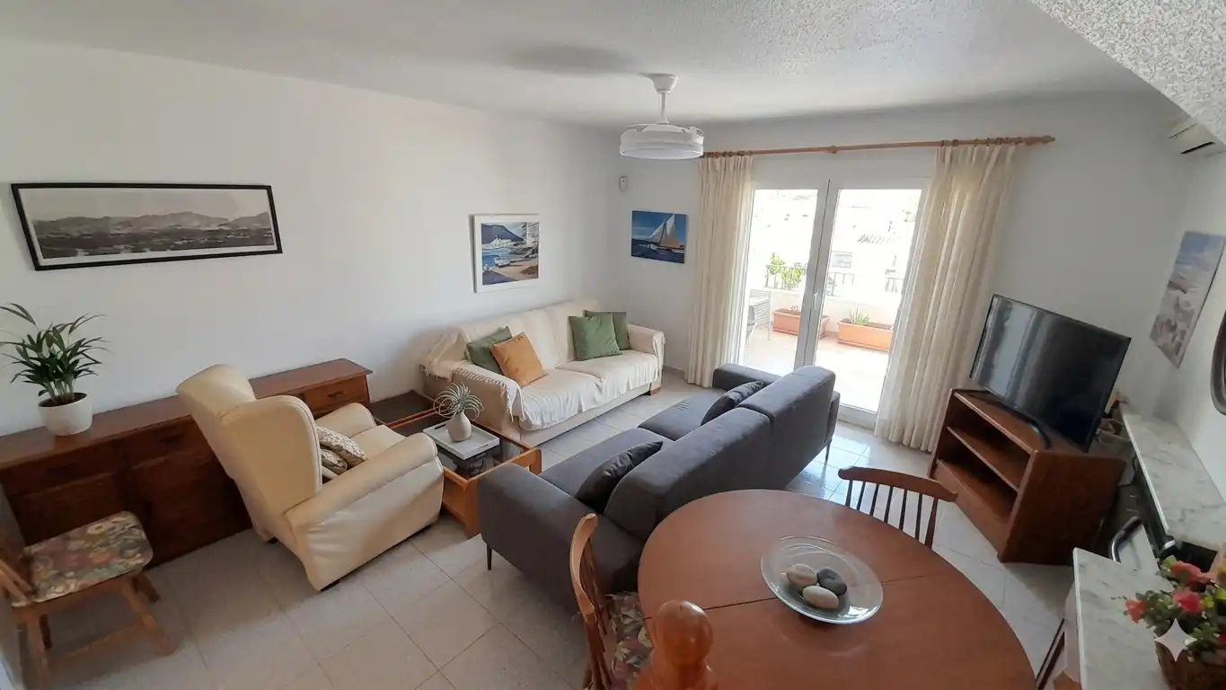 Sala d'estar de Casa o xalet en venda en Mazarrón amb Aire condicionat, Jardí privat i Piscina