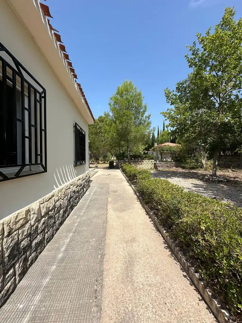 Exterior view of Houses for sale in Muro de Alcoy  with Heating, Swimming Pool and Furnished