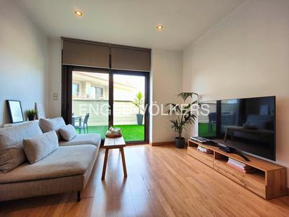 Sala d'estar de Apartament en venda en Sanxenxo amb Aire condicionat, Calefacció i Parquet