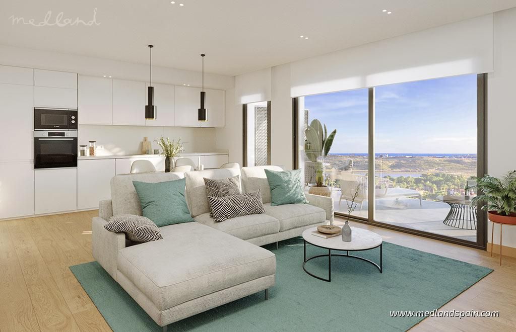 Sala d'estar de Apartament en venda en Mutxamel amb Aire condicionat, Calefacció i Terrassa