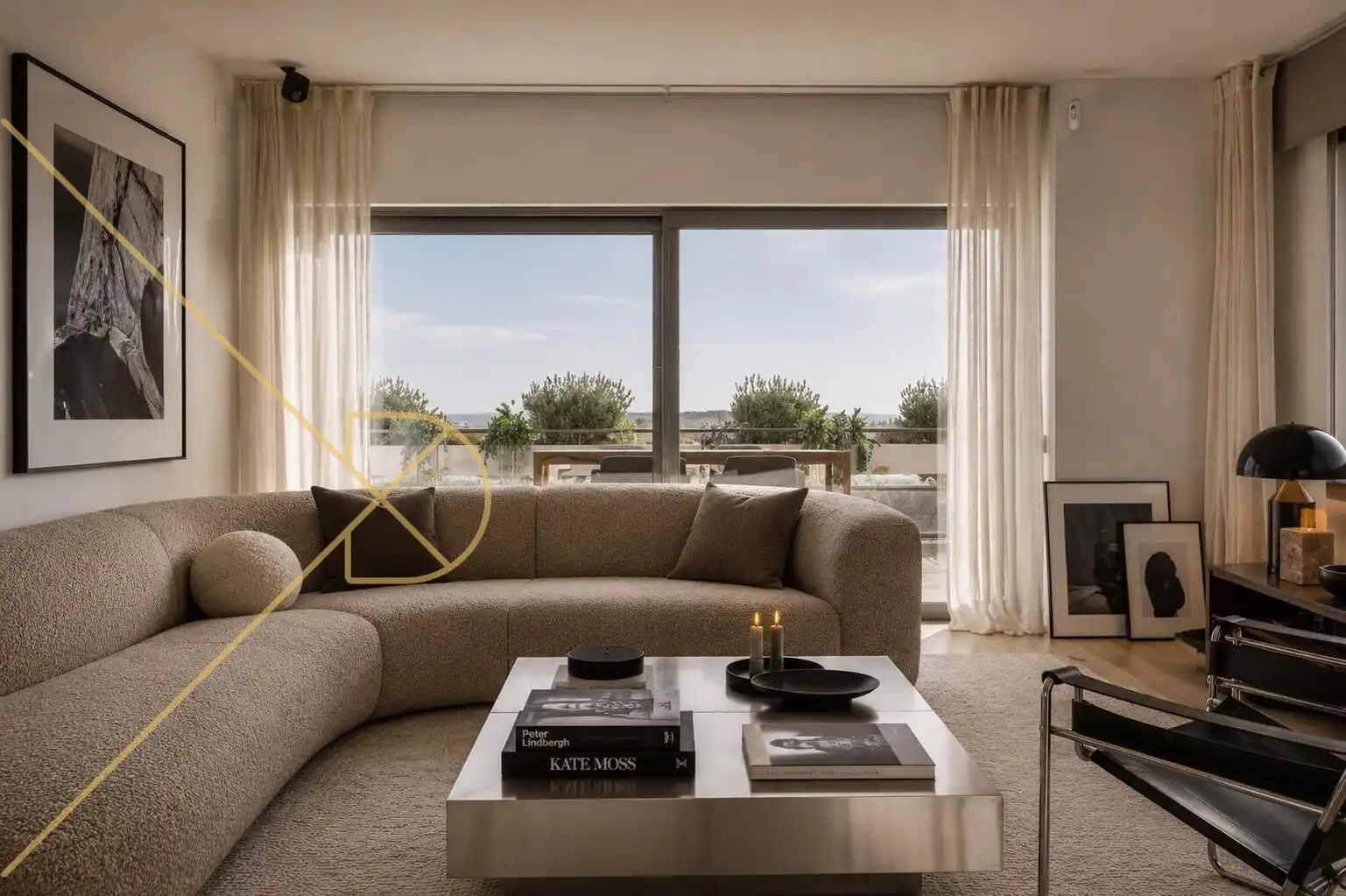 Wohnzimmer von Wohnung zum Verkauf in Barcelona mit Heizung, Privatgarten und Parkett