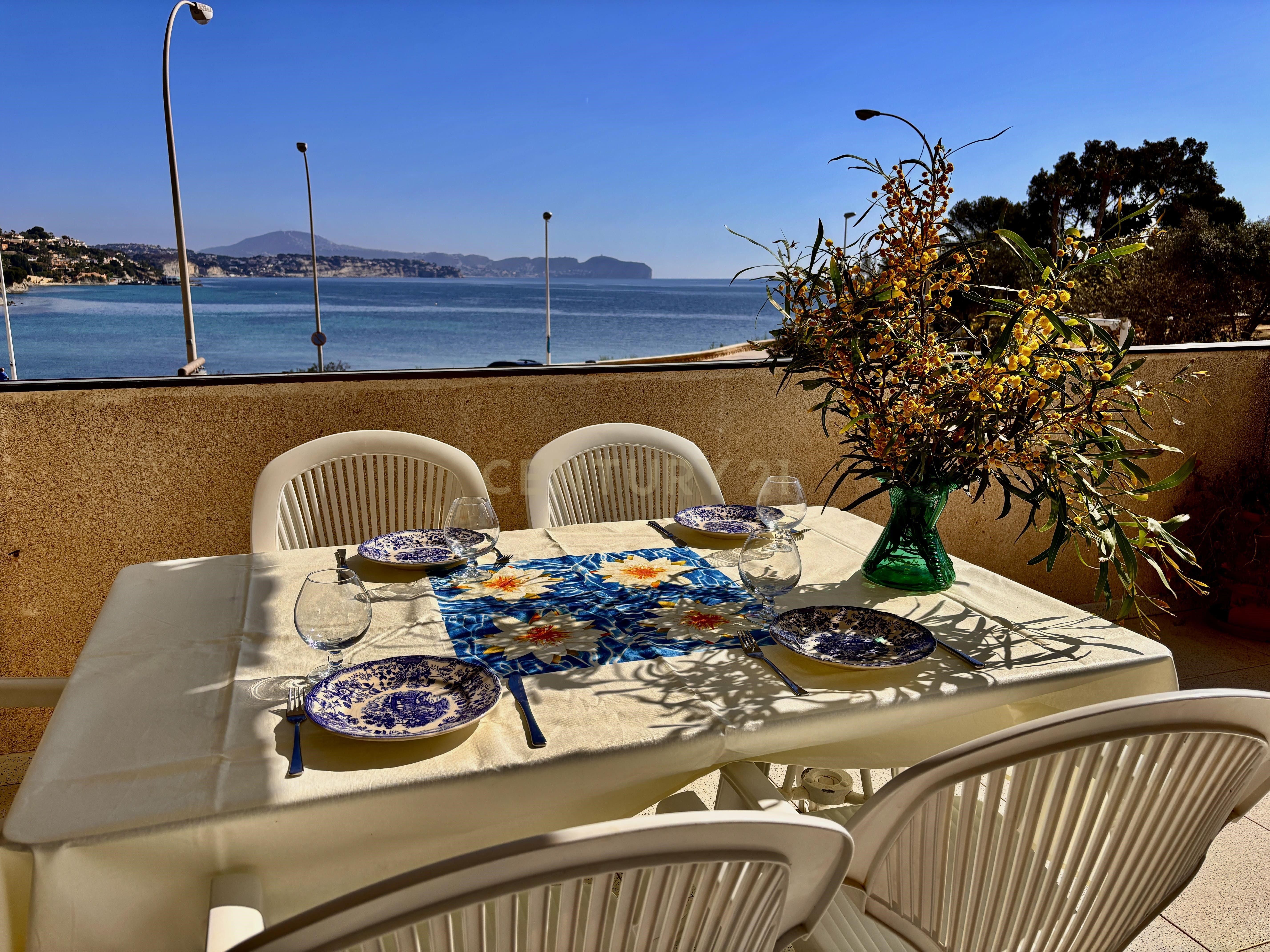 Terrace of Flat to rent in Calpe / Calp  with Air Conditioner and Terrace