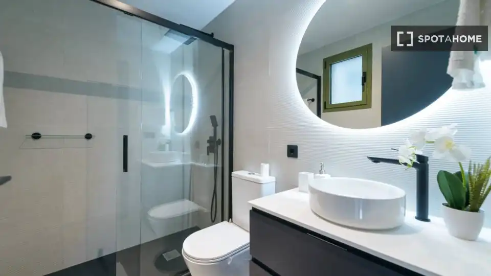 Bathroom of Flat for rent in Madrid  with Air Conditioner, Heating and Furnished