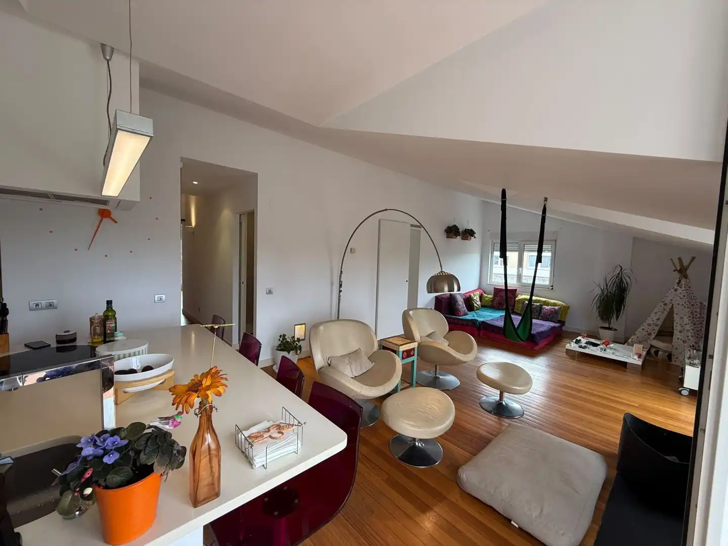 Living room of Attic for sale in Entrambasaguas  with Heating, Parquet flooring and Terrace