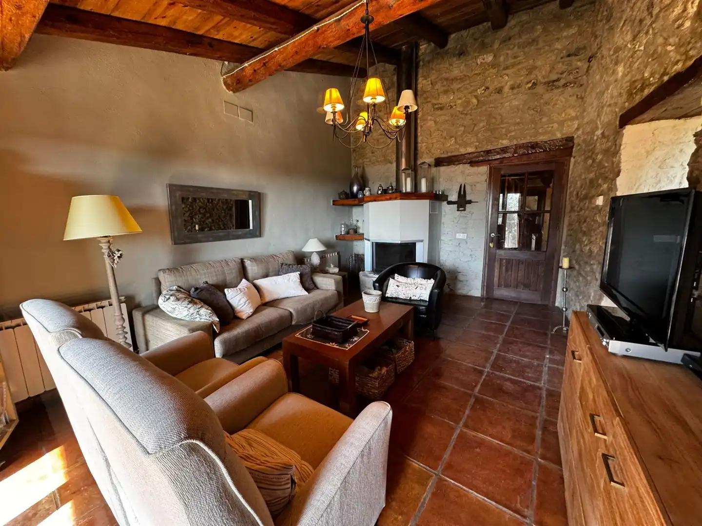 Sala de estar de Finca rústica en venta en La Pobla de Benifassà con Calefacción, Jardín privado y Terraza