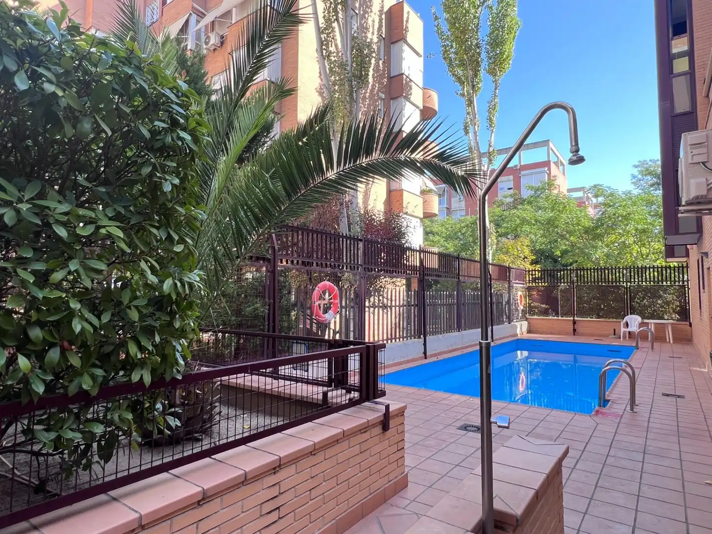 Swimming pool of Flat for rent in Madrid  with Air Conditioner, Heating and Private garden