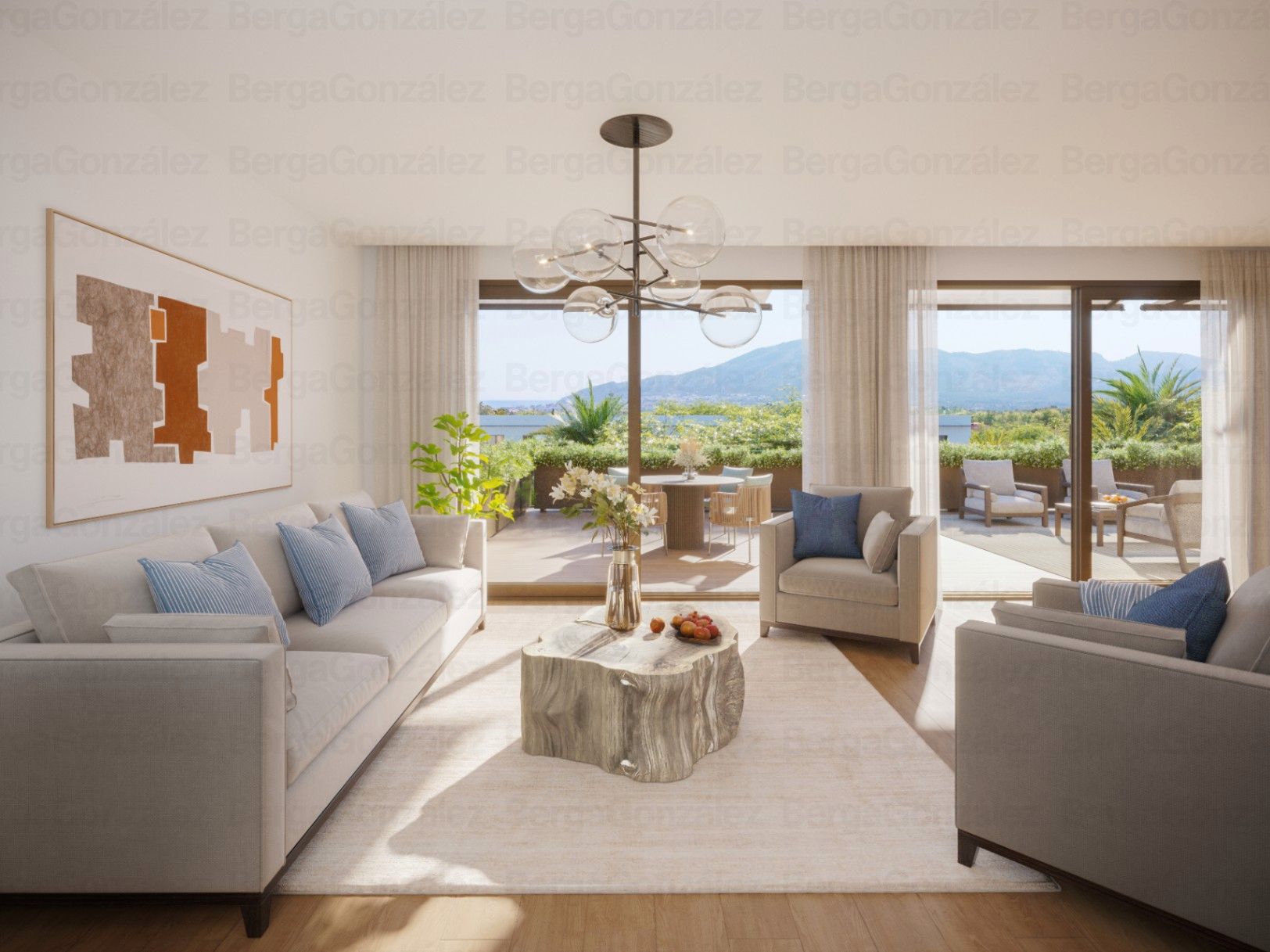 Living room of Flat for sale in L'Alfàs del Pi  with Air Conditioner, Heating and Private garden