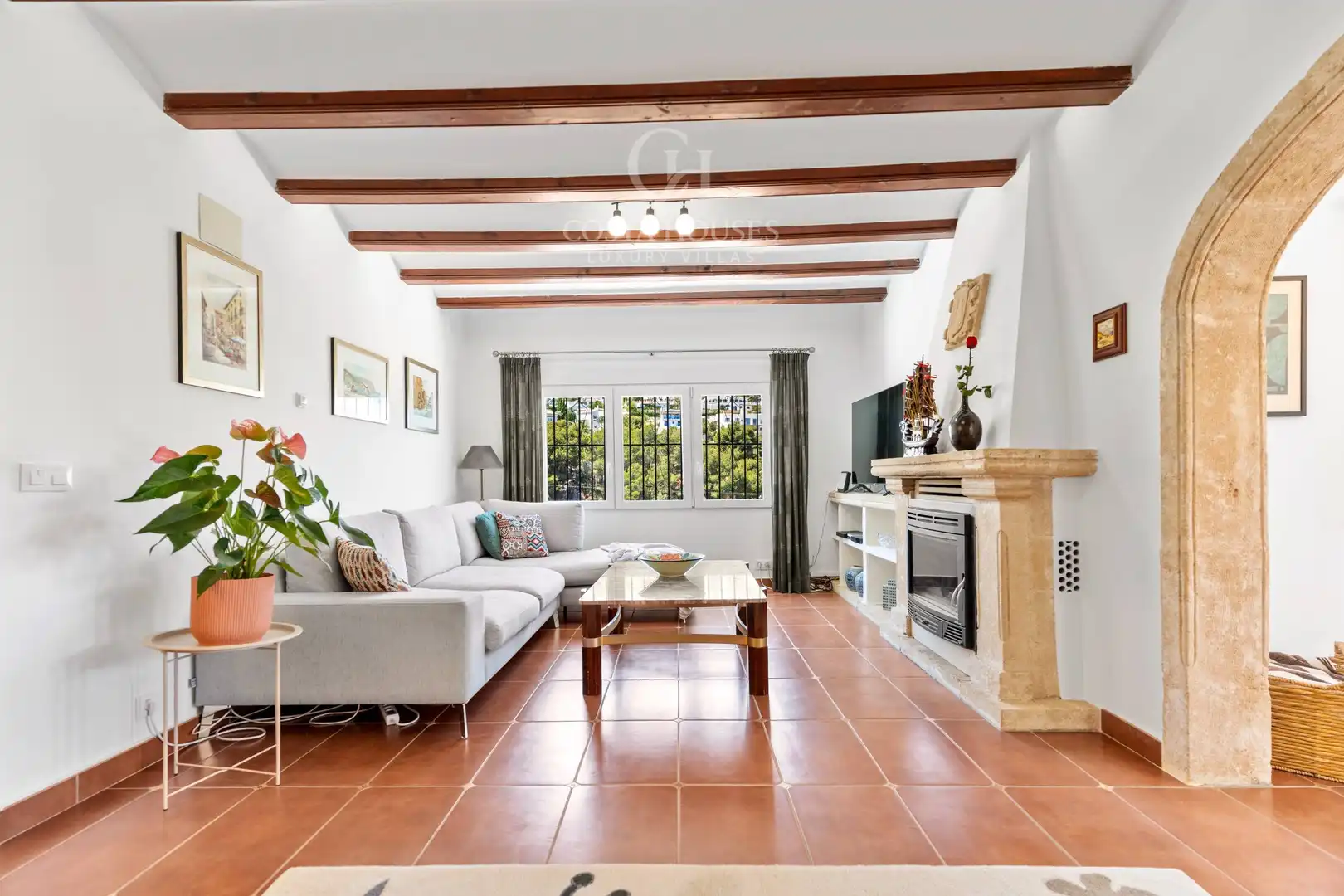 Sala de estar de Casa o chalet en venta en Jávea / Xàbia con Aire acondicionado, Calefacción y Jardín privado
