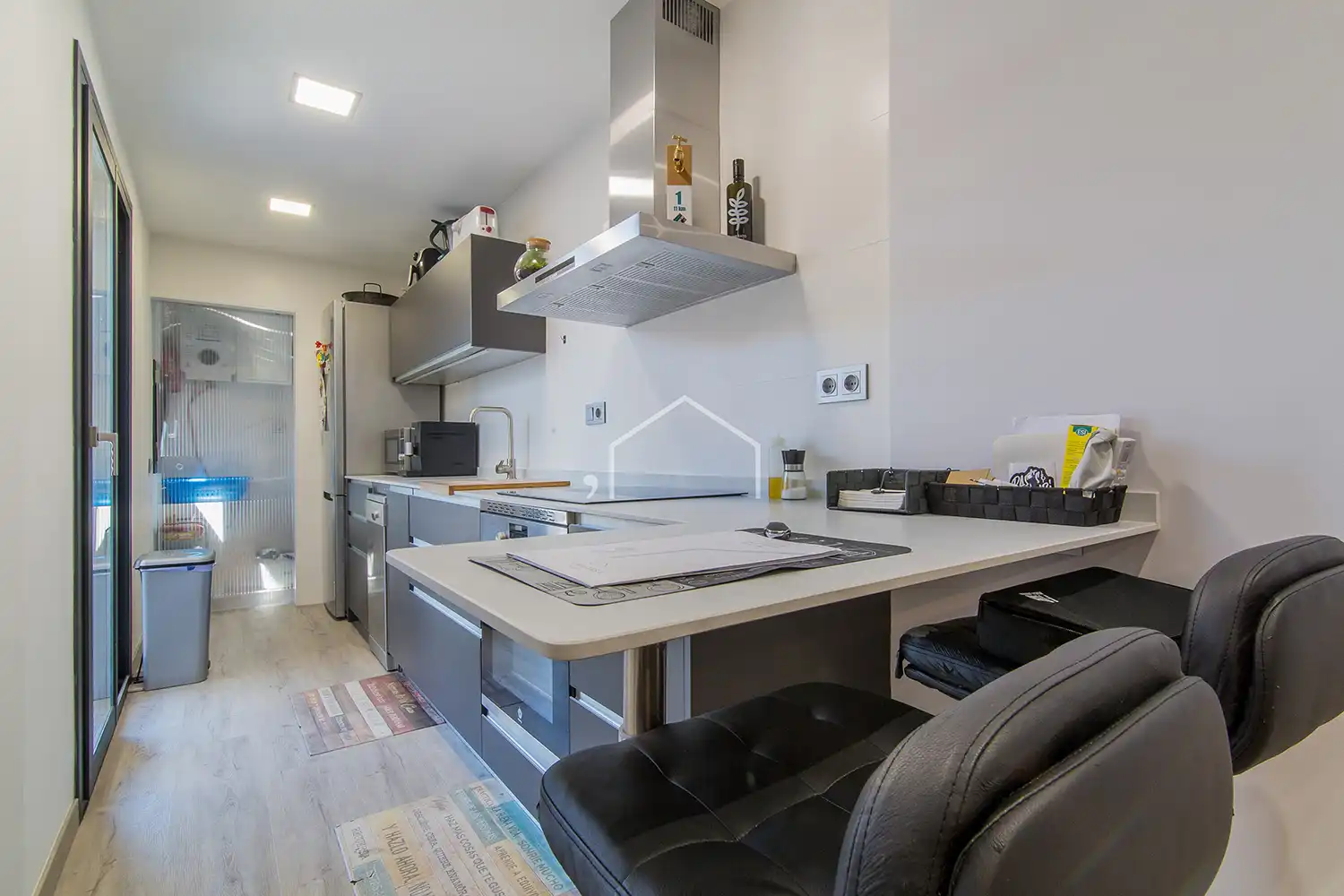 Kitchen of Flat for sale in Badalona  with Heating, Parquet flooring and Furnished