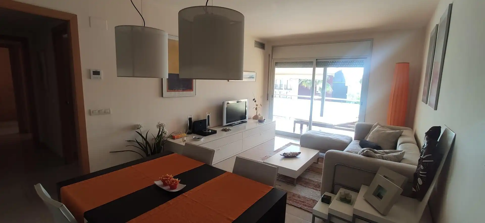 Living room of Flat for rent in La Ràpita  with Terrace and Furnished
