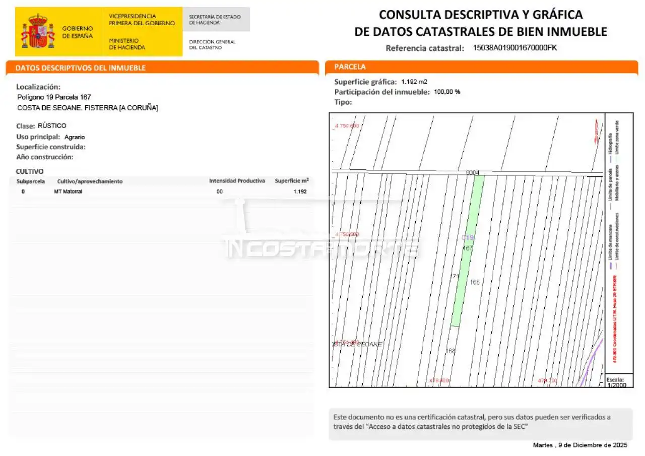 Exterior view of Land for sale in Fisterra