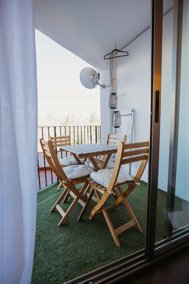Balcony of Apartments for rent in Calpe / Calp  with Air Conditioner, Heating and Parquet flooring