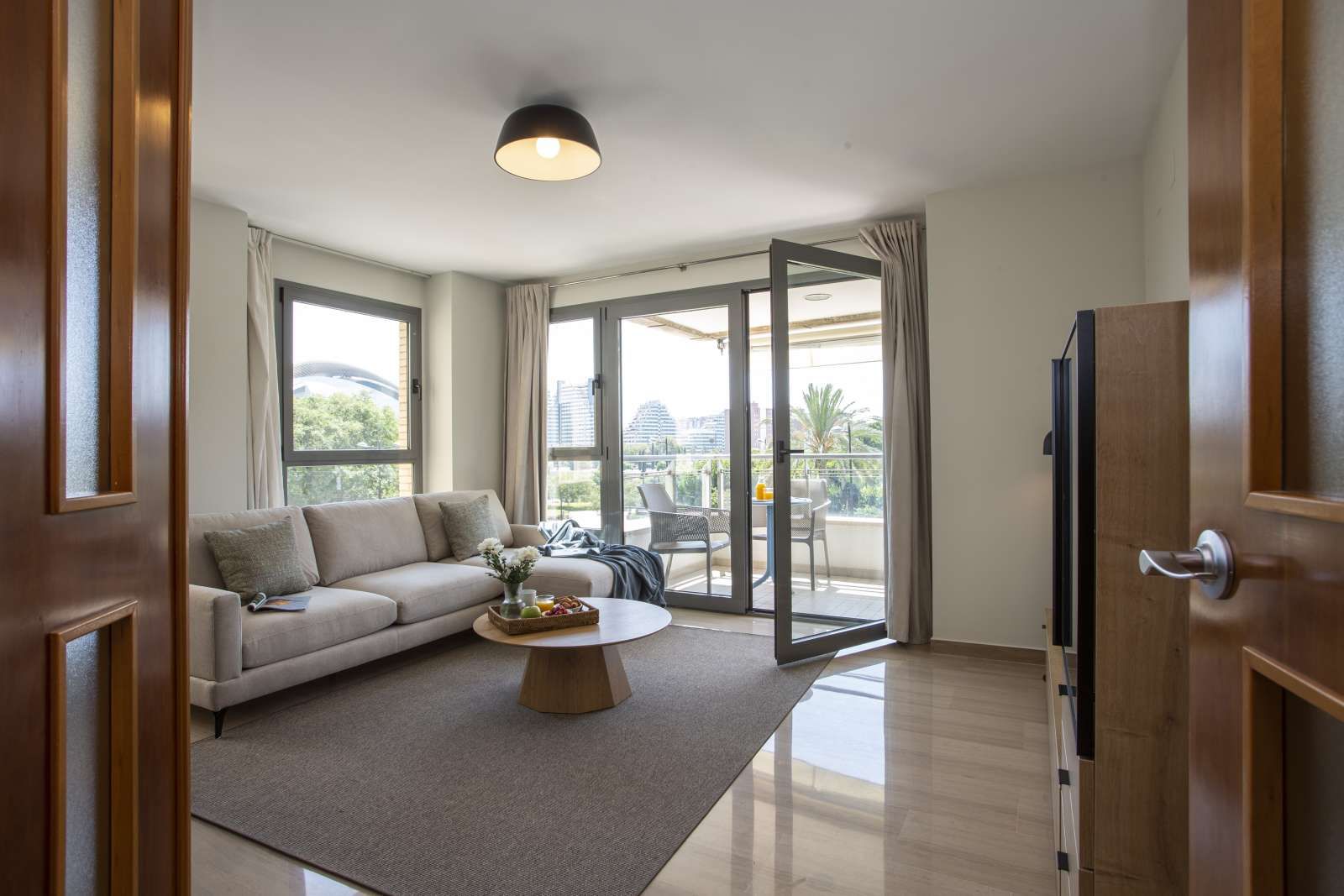 Sala d'estar de Apartament per a compartir en  Valencia Capital amb Aire condicionat i Terrassa