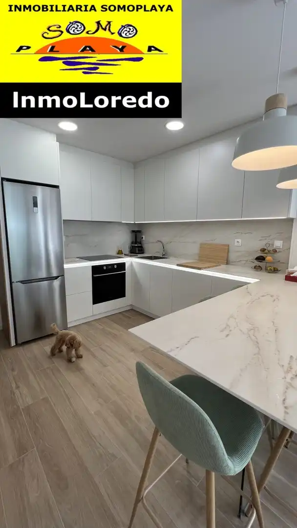 Küche von Wohnung zum Verkauf in Ribamontán al Mar mit Heizung, Privatgarten und Abstellraum