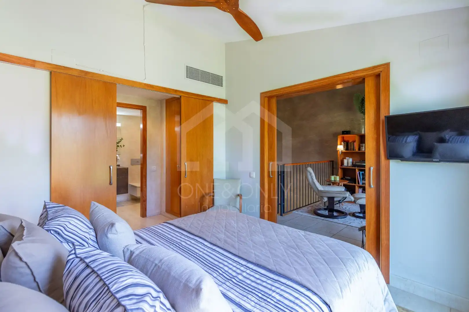 Schlafzimmer von Haus oder Chalet zur Miete in Mont-roig del Camp mit Klimaanlage, Heizung und Privatgarten