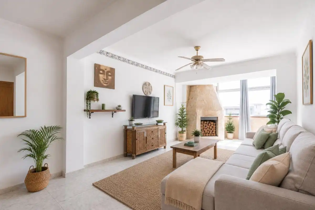 Sala d'estar de Pis en venda en Santa Eulària des Riu amb Aire condicionat, Calefacció i Terrassa