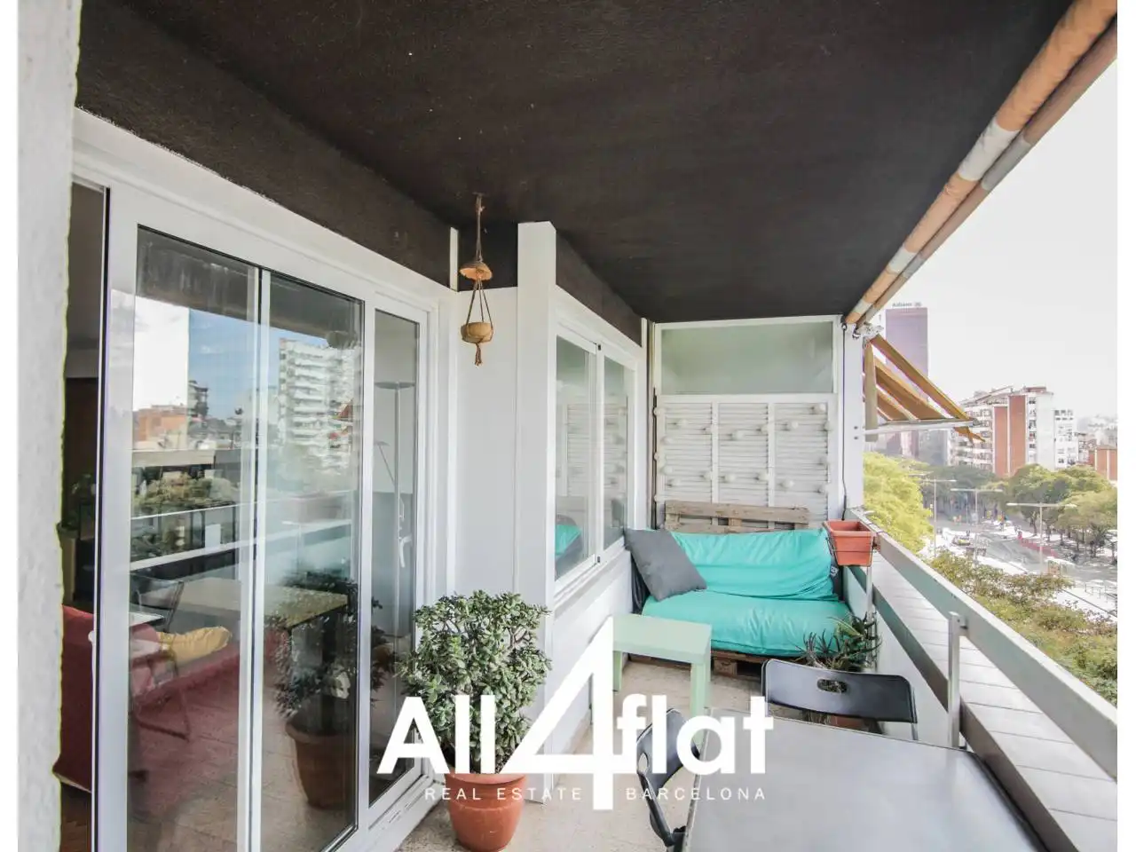 Terrasse von Wohnung zur Miete in Barcelona mit Heizung, Parkett und Terrasse