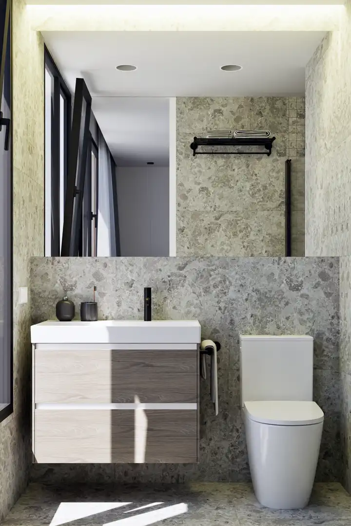 Badezimmer von Einfamilien-Reihenhaus zum Verkauf in Güímar mit Privatgarten, Terrasse und Abstellraum