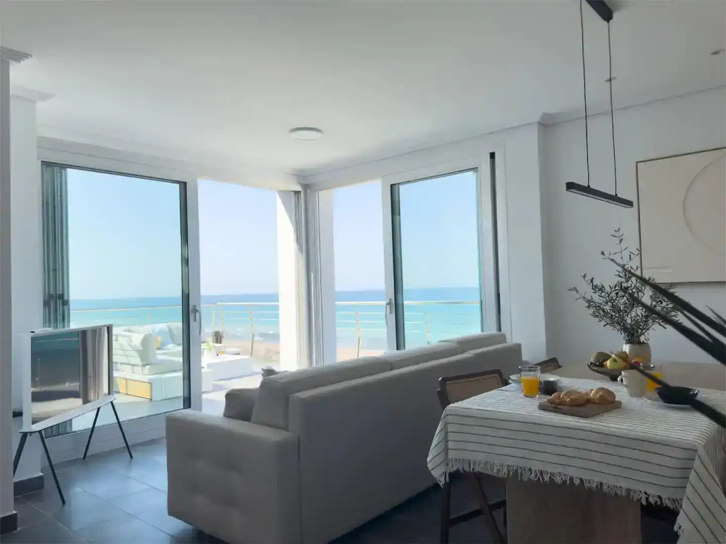 Sala de estar de Ático en venta en Piles con Aire acondicionado, Jardín privado y Piscina