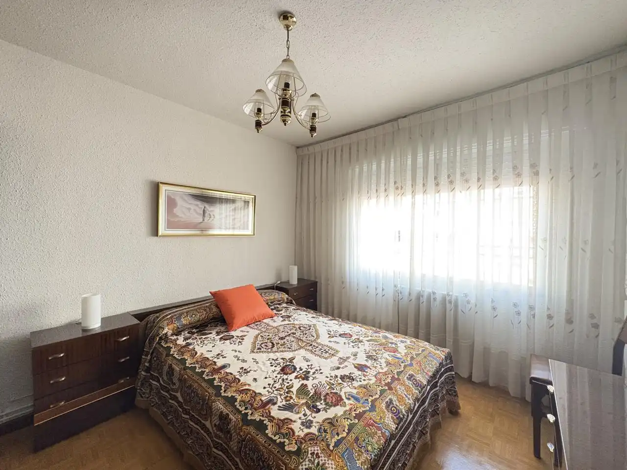 Bedroom of Flat for rent in Madrid  with Heating, Terrace and Furnished