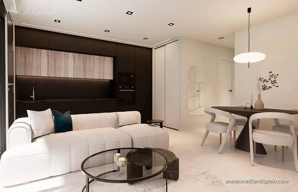 Sala de estar de Apartamento en venta en Pilar de la Horadada con Terraza y Piscina comunitaria