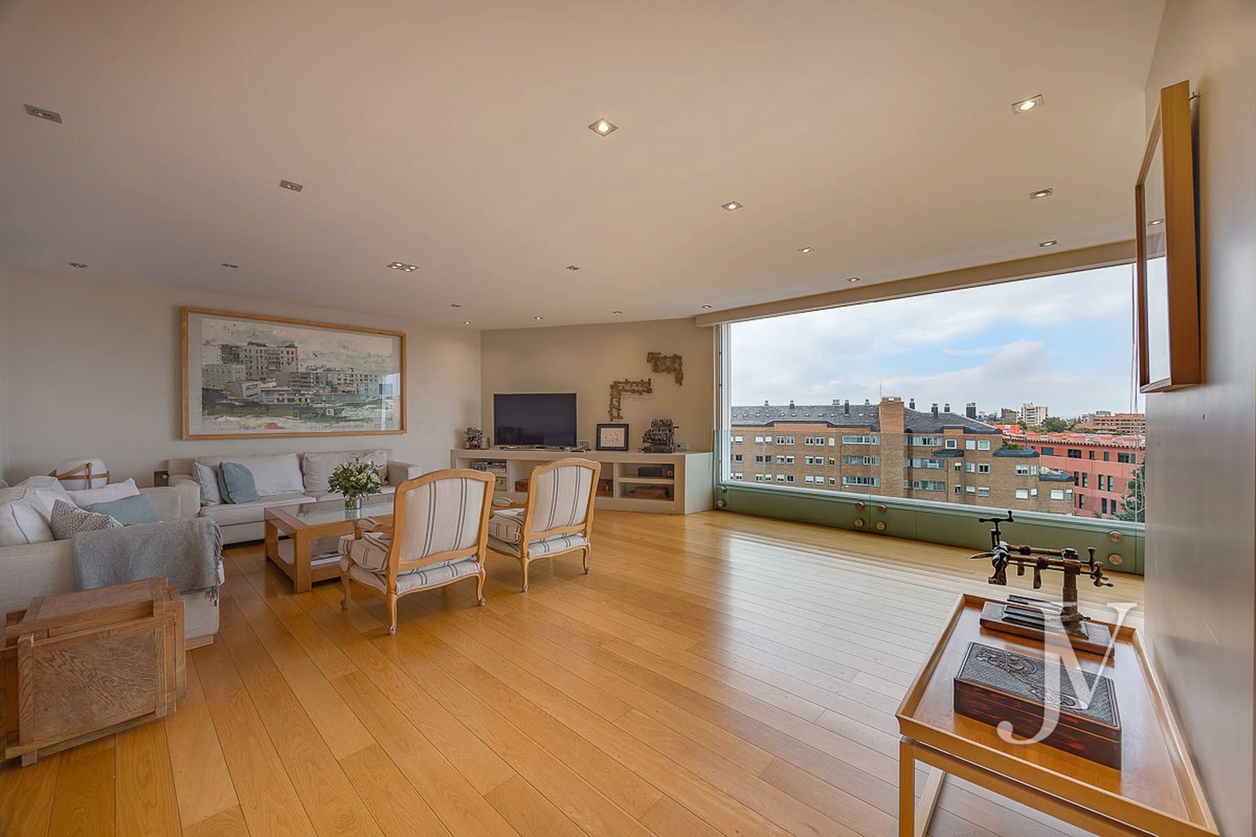 Living room of Flat for sale in  Madrid Capital  with Air Conditioner, Heating and Storage room