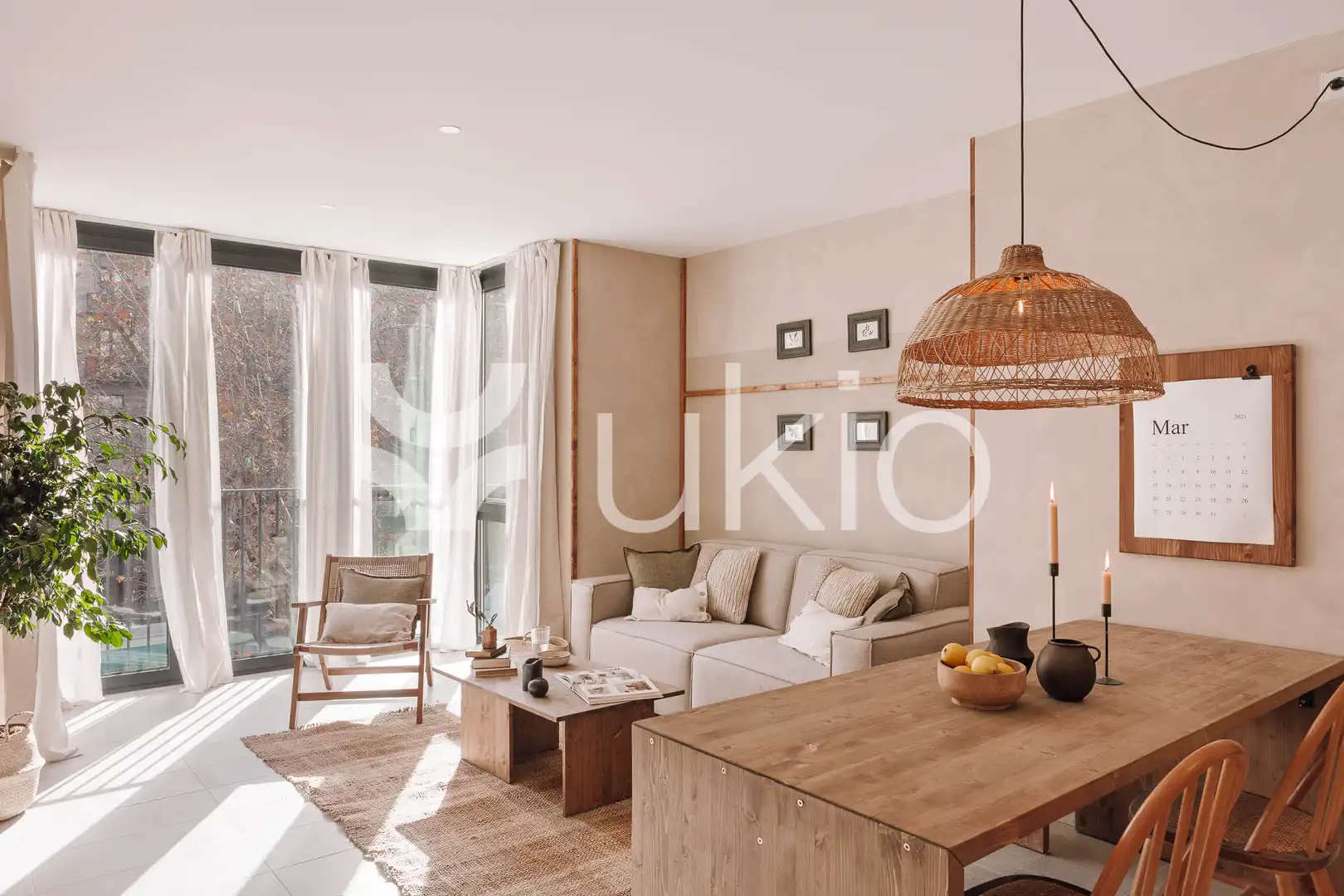 Wohnzimmer von Wohnungen zur Miete in Barcelona mit Klimaanlage, Heizung und Terrasse