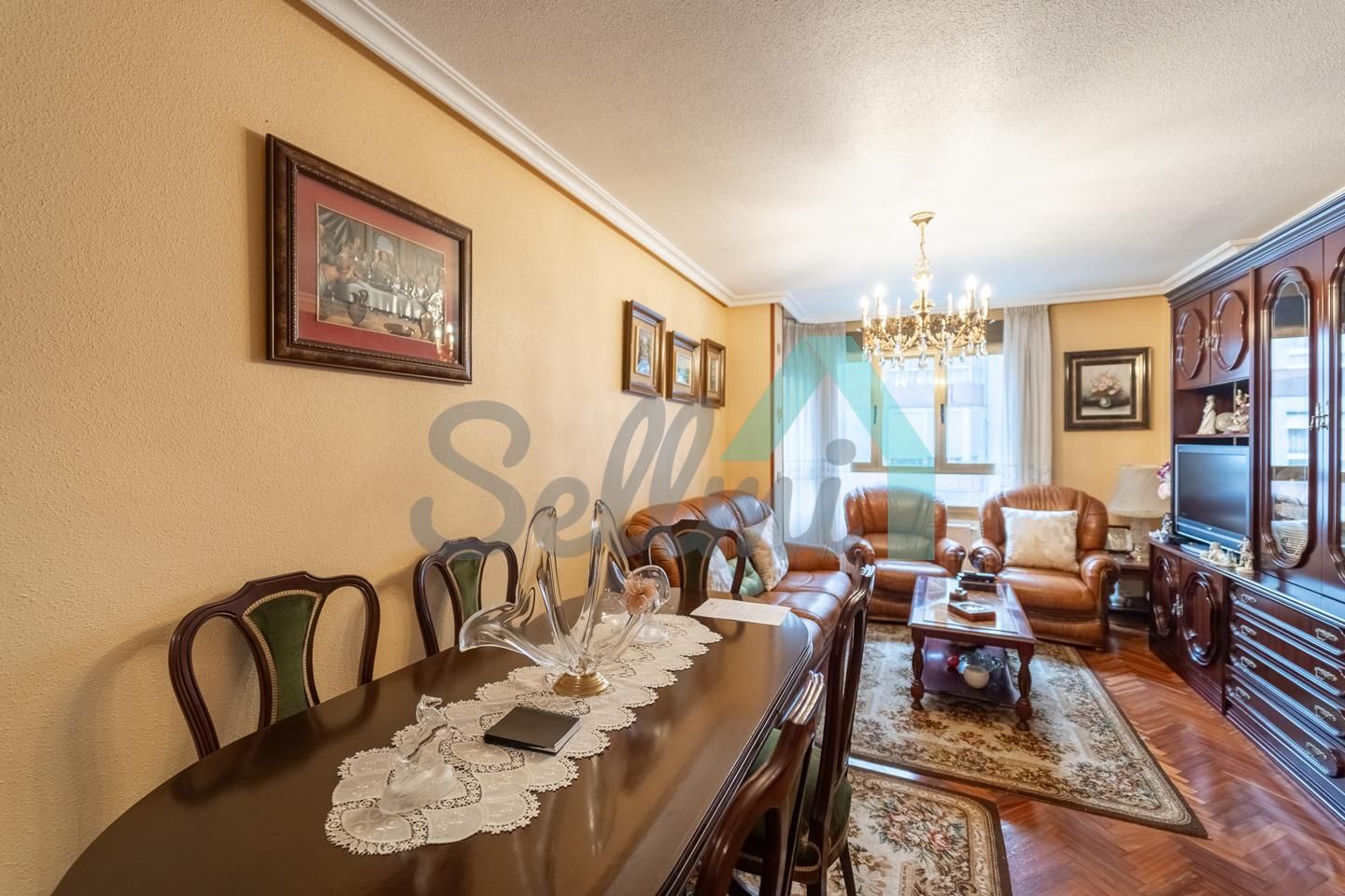 Dining room of Flat for sale in Gijón   with Heating, Parquet flooring and Storage room