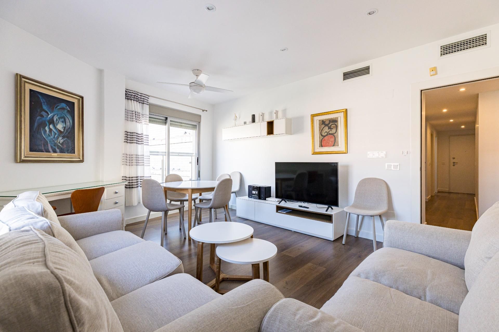 Living room of Flat for sale in  Murcia Capital  with Air Conditioner, Private garden and Storage room