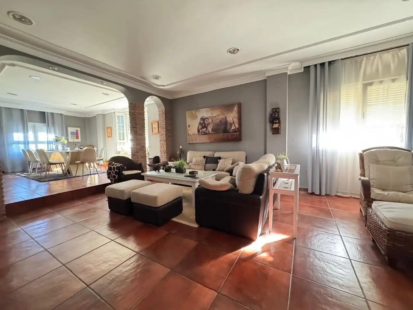 Sala d'estar de Casa o xalet en venda en Badajoz amb Aire condicionat, Jardí privat i Terrassa