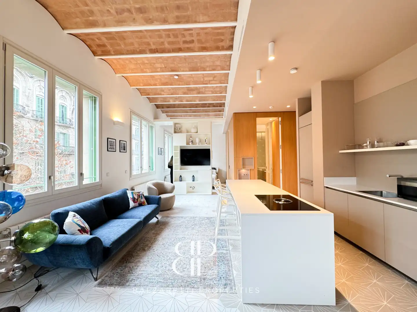 Wohnzimmer von Wohnung zur Miete in Barcelona mit Klimaanlage, Heizung und Möbliert