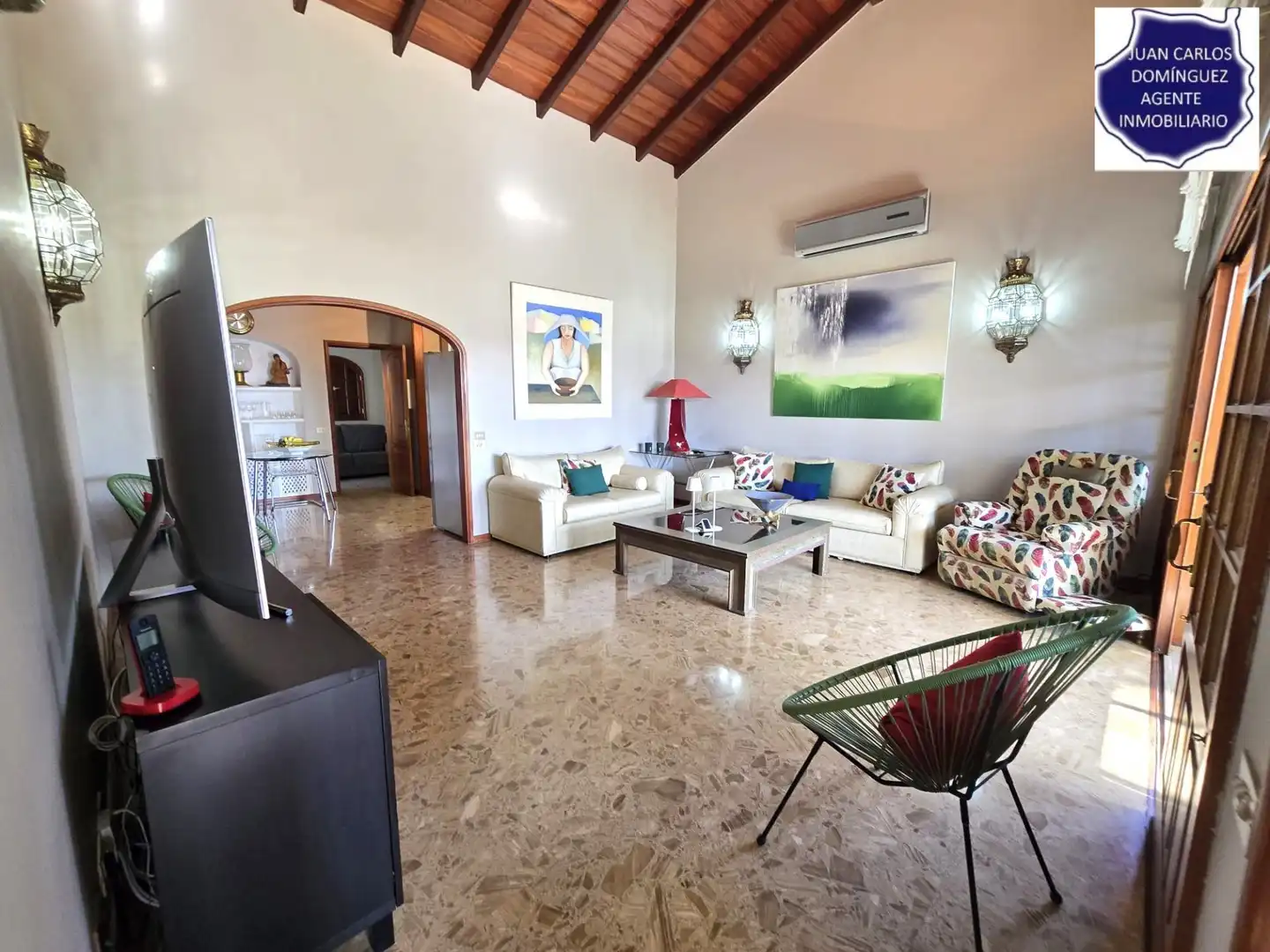 Sala de estar de Casa o chalet de alquiler en San Bartolomé de Tirajana con Aire acondicionado, Jardín privado y Terraza