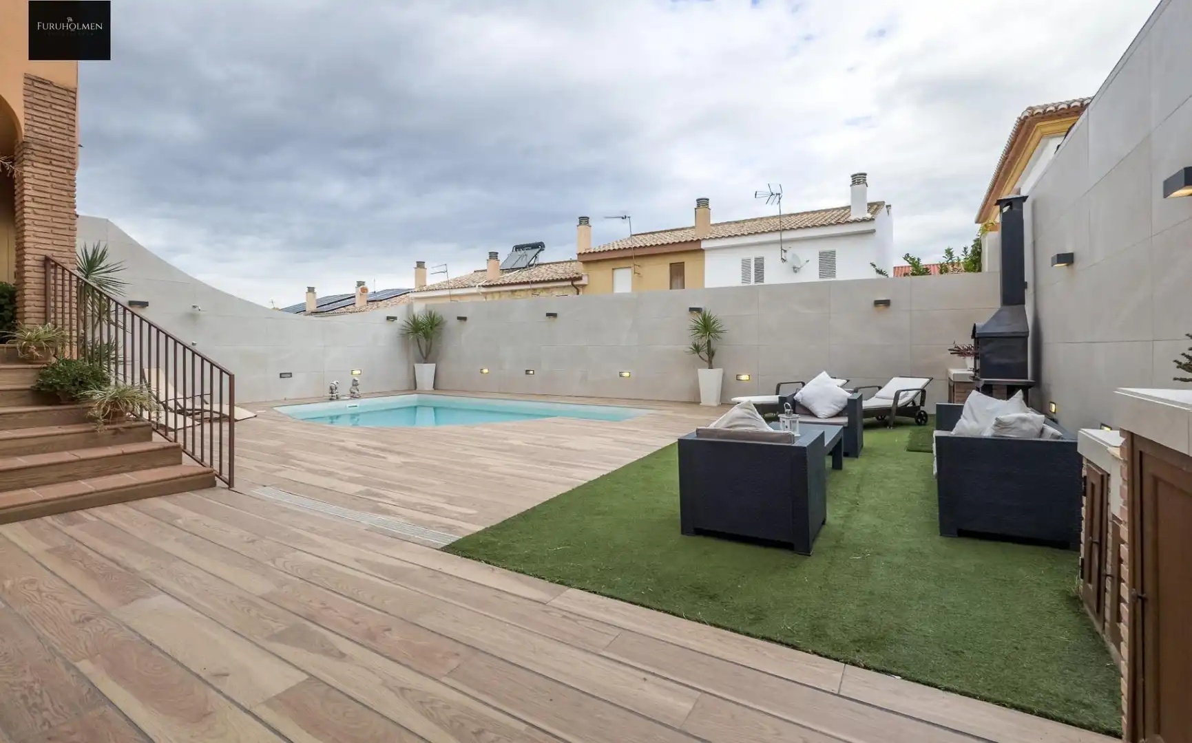 Terrassa de Casa adosada en venda en Las Gabias amb Aire condicionat, Calefacció i Jardí privat