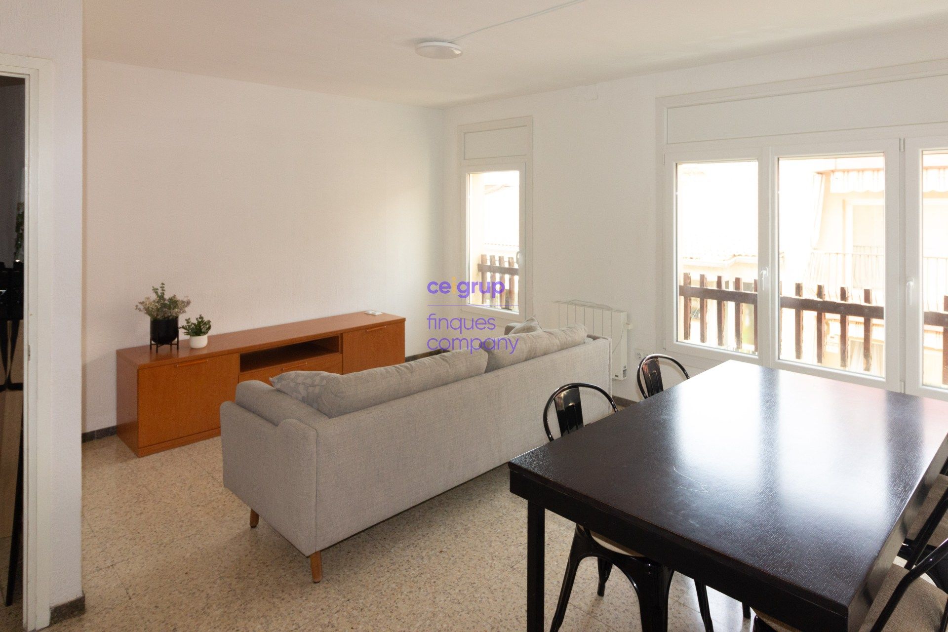 Sala d'estar de Pis de lloguer en Girona Capital amb Calefacció i Moblat