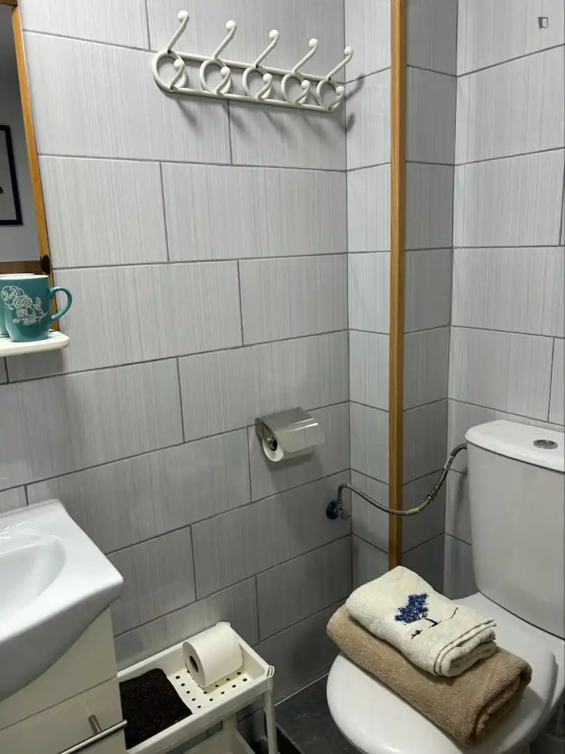 Baño de Estudio de alquiler en L'Hospitalet de Llobregat con Aire acondicionado, Calefacción y Amueblado