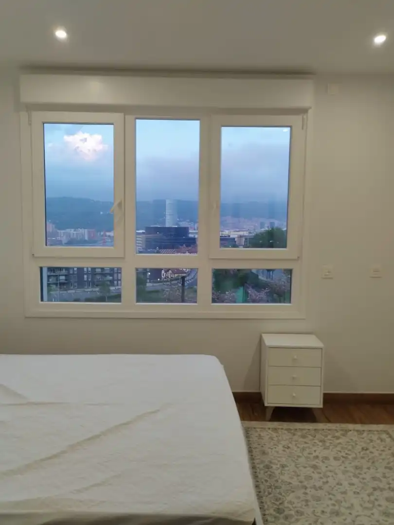 Schlafzimmer von Wohnung zur Miete in Bilbao  mit Heizung, Möbliert und Balkon