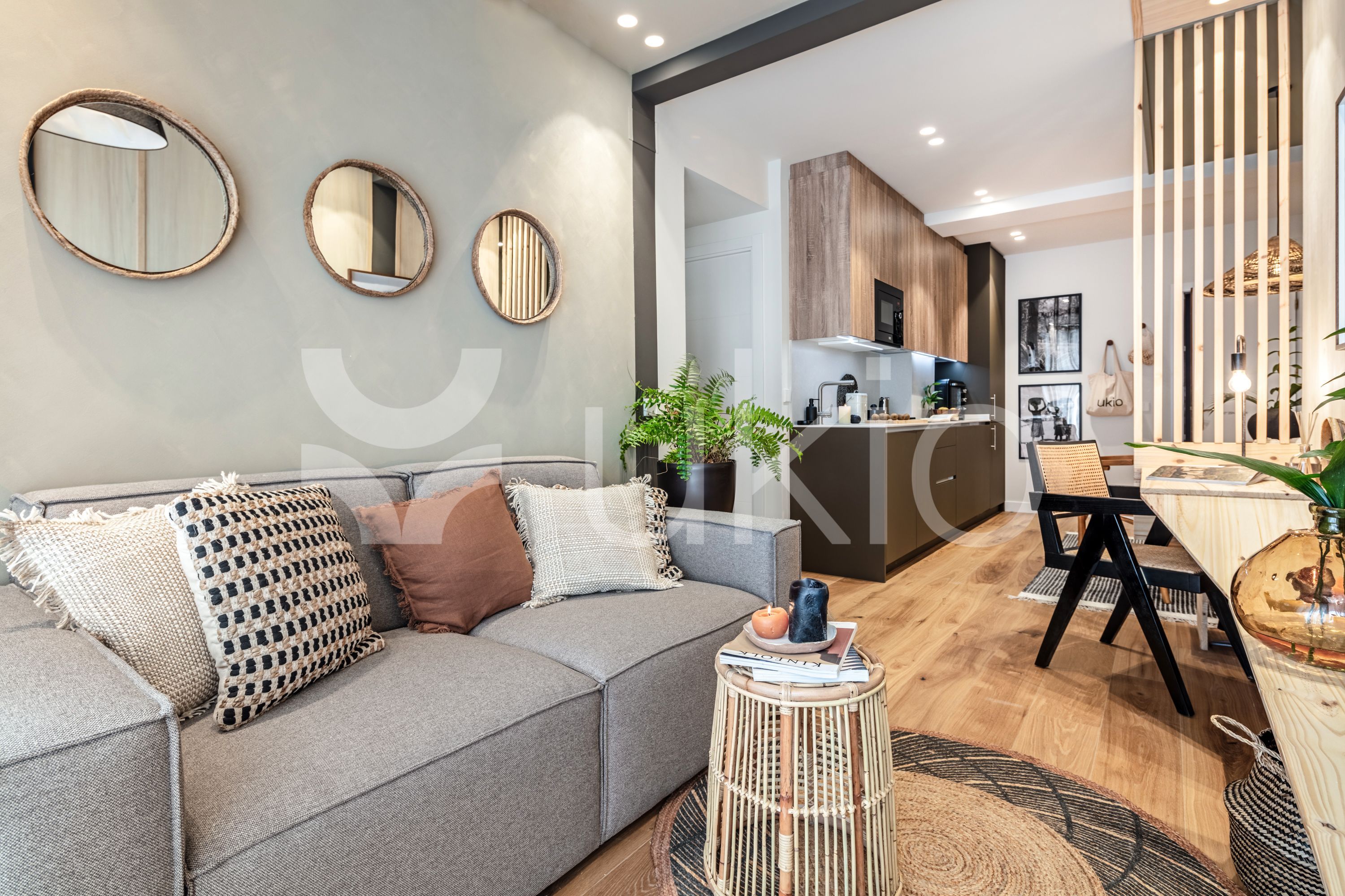 Sala d'estar de Apartament de lloguer en  Madrid Capital amb Aire condicionat, Calefacció i Parquet
